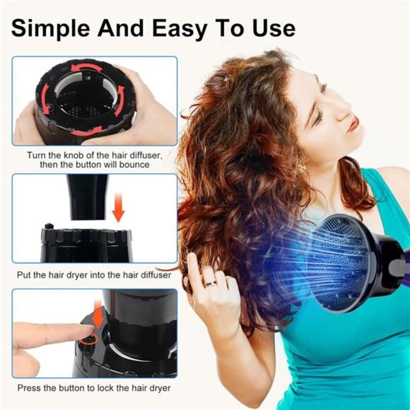 Diffuser Hair Dryer Universal, Hair Dryer Diffuser Attachment for Curly Hair - Picture 5 of 7